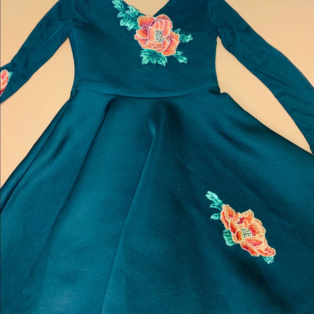 Bonnie Jean rose embroidered dress